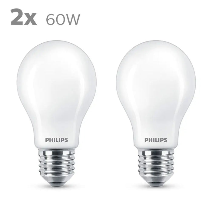 LED крушка Philips Classic Standard 60 W Бял E E27 (2700 K)