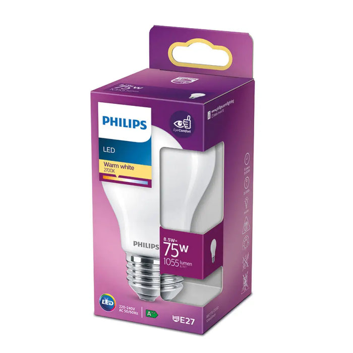 LED крушка Philips ø 6,6 x 10,4 cm E 8,5 W E27 1055 lm Ø 6