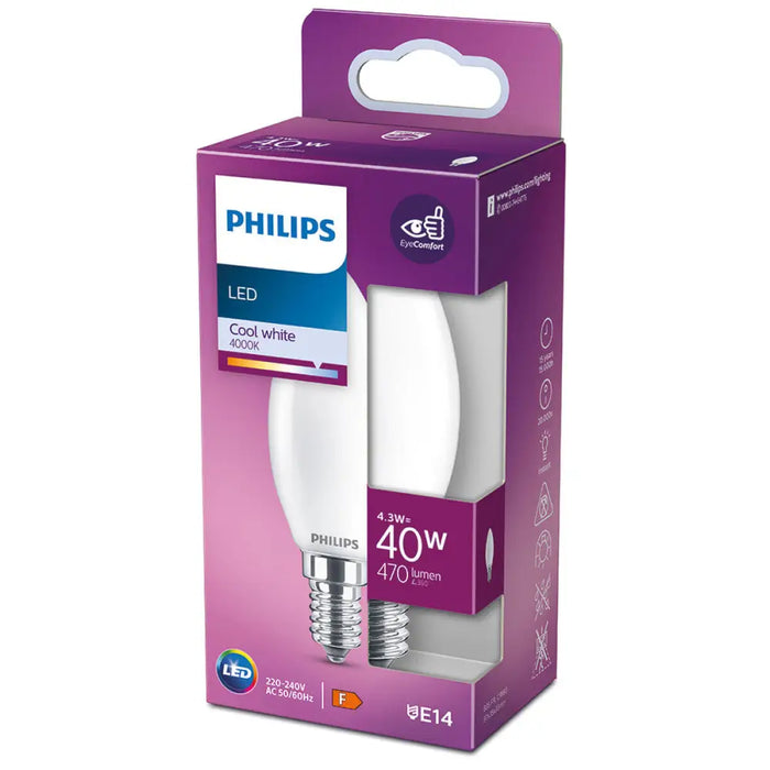 LED крушка Philips Свещ Бял F 40 W 4,3 W E14 470 lm 3,5 x