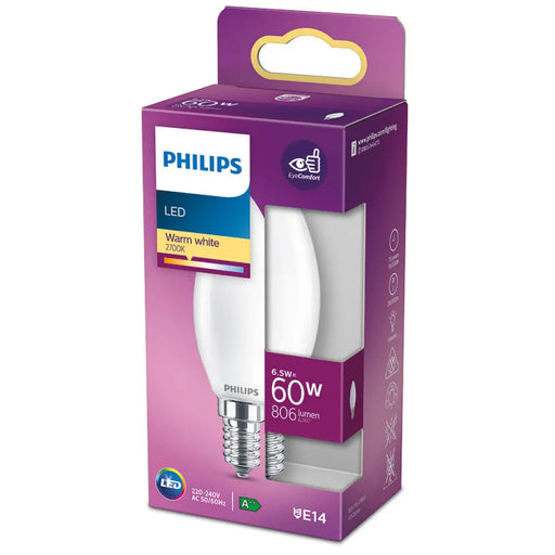 LED крушка Philips Свещ E 6,5 W 60 W E14 806 lm 3,5 x 9,7
