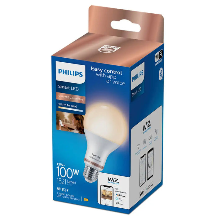 LED крушка Philips Wiz A67 smart Бял E 13 W E27 1521 Lm