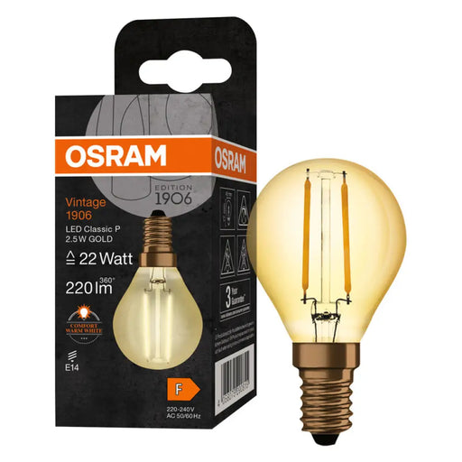 LED КРУШКА VINTAGE E14 2.5W CLP22 OSRAM