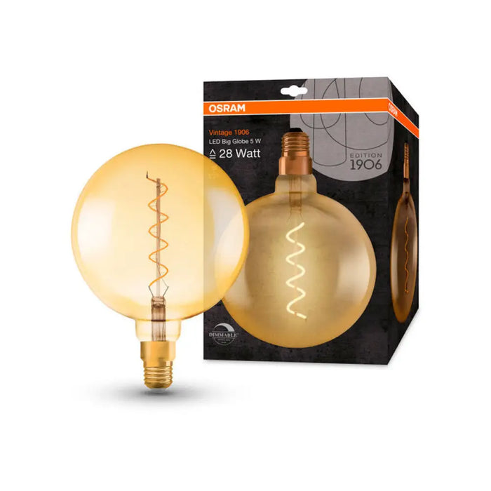 LED КРУШКА Е27 5W VINTAGE GLOBE200 GOLD DIM OSRAM