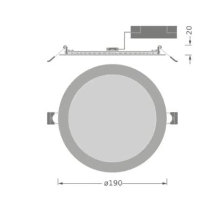 LED ЛАМПА DL SLIM RD 190 E 18W 840 WT EUE LEDVANCE