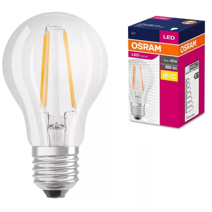 LED ЛАМПА VALUE FILAMENT CLA60 806lm/827 E27 LEDVANCE