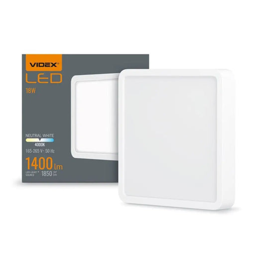 LED ЛАМПА VLE-DLSS-184 SURFACE FRAME SQ 18W/4K/WH VIDEX
