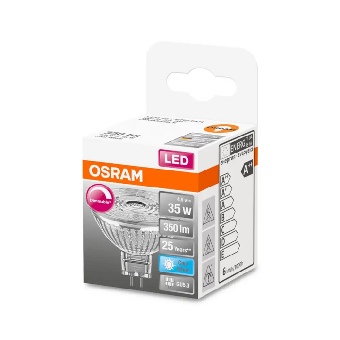 LED ЛАМПА СПОТ 4000К GU5,3 ДИМ. 350LM