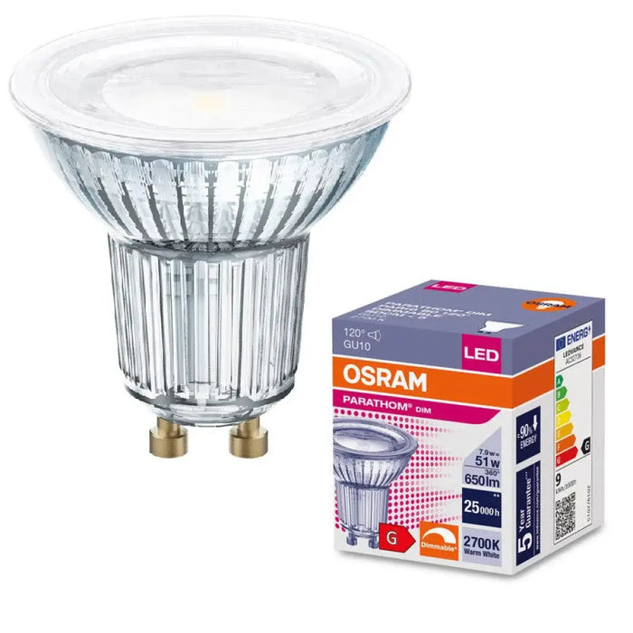 LED ЛАМПА PARATHOM DIM PAR16 80 120° 8W/827 GU10 LEDVANCE