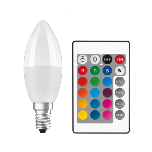 LED ЛАМПА В КУТИЯ CLB40 RGB REM 4.9W/827 230V FR E14