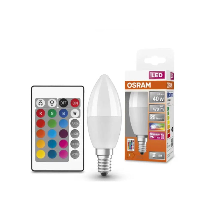 LED ЛАМПА В КУТИЯ CLB40 RGB REM 4.9W/827 230V FR E14