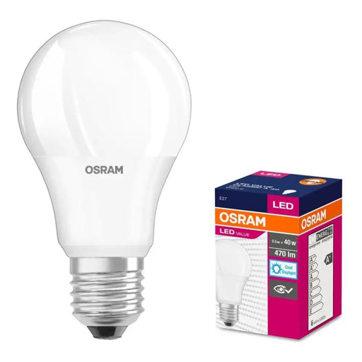 LED ЛАМПА VALUE CLA40 470lm/865 E27 LEDVANCE