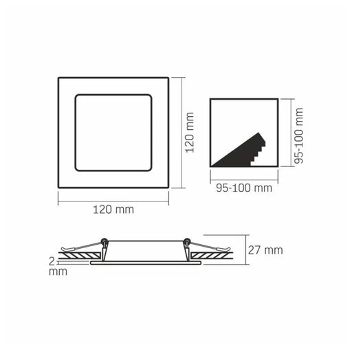 LED ЛАМПА VLE-DLBS-064 DOWNLIGHT SQ 6W/4K/WH VIDEX