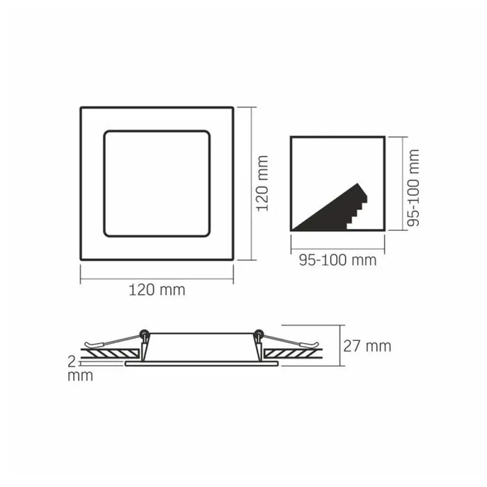 LED ЛАМПА VLE-DLBS-064 DOWNLIGHT SQ 6W/4K/WH VIDEX