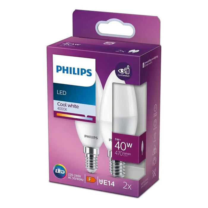 LED ЛАМПА 4.5-40W E14 4000K PHILIPS 2БР