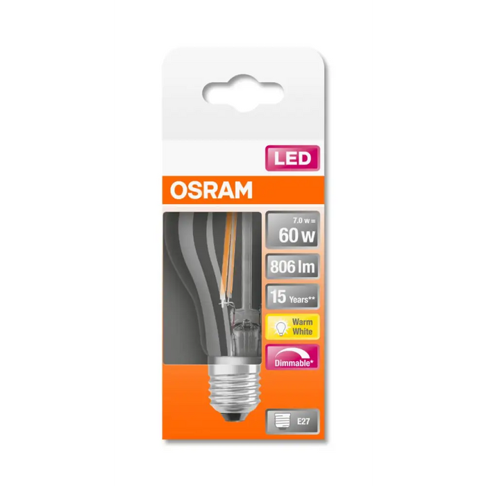 LED ЛАМПА CLA60 FIL 2700К E27 ДИМ. 806LM