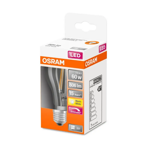 LED ЛАМПА CLA60 FIL 2700К E27 ДИМ. 806LM