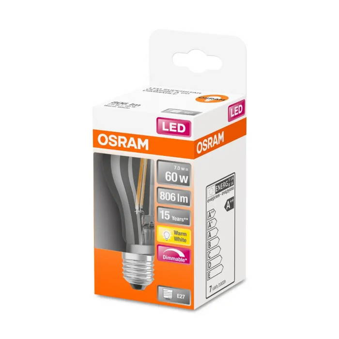 LED ЛАМПА CLA60 FIL 2700К E27 ДИМ. 806LM