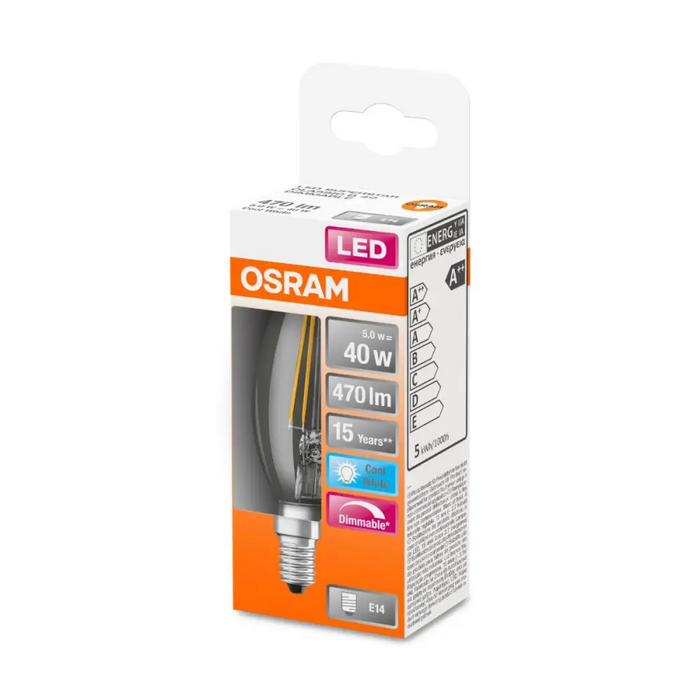 LED ЛАМПА CLB40 FIL 4000К E14 ДИМ. 470LM