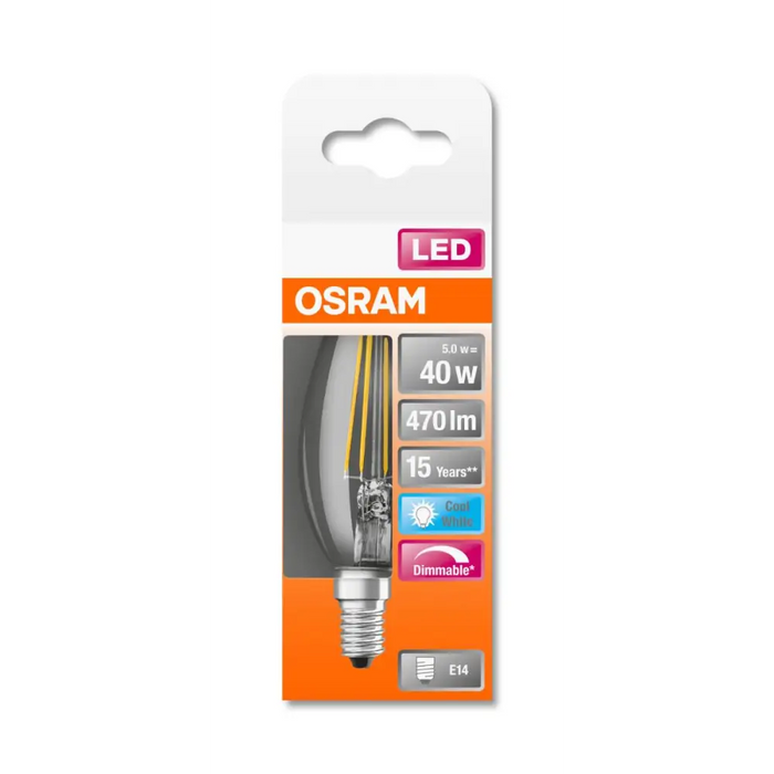 LED ЛАМПА CLB40 FIL 4000К E14 ДИМ. 470LM