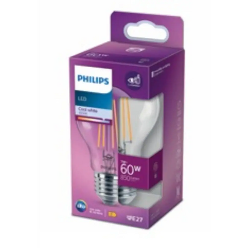 LED ЛАМПА PHILIPS FIL 60W Е27 4000К А60