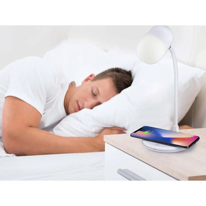 LED лампа с Колона и Безжично Зарядно Grundig Бял 10 W 50