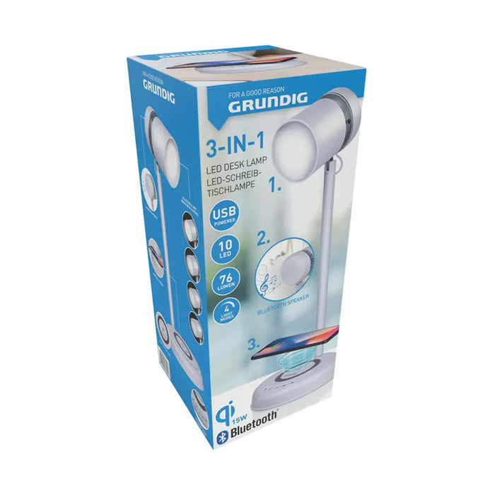 LED лампа с Колона и Безжично Зарядно Grundig Бял 15 W 76