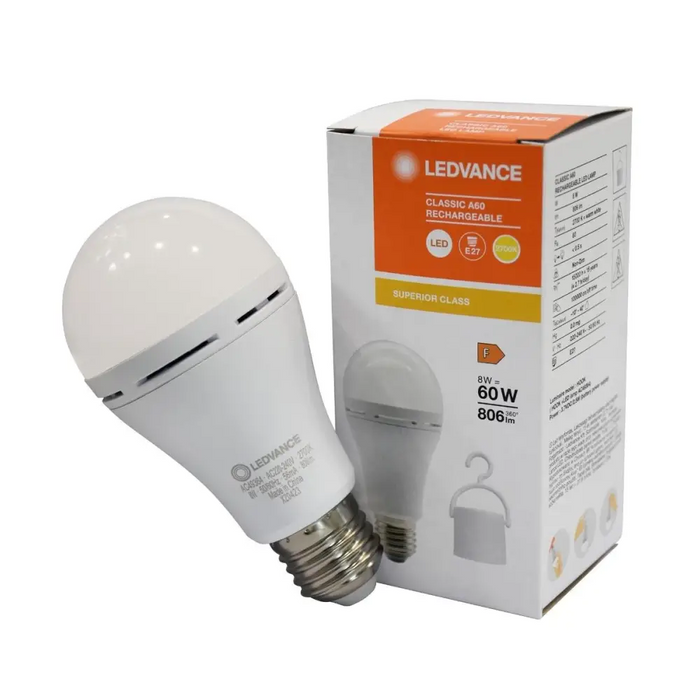LED ЛАМПА С LI-ION БАТЕРИЯ Е27 2700K 8W