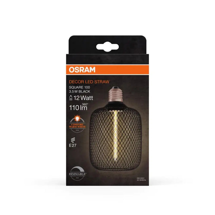 LED ЛАМПА SQUARE FILS12 E27 1800K ЧЕРНА