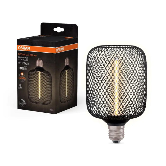 LED ЛАМПА SQUARE FILS12 E27 1800K ЧЕРНА