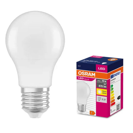 LED ЛАМПА VALUE CLA40 470lm/827 E27 LEDVANCE