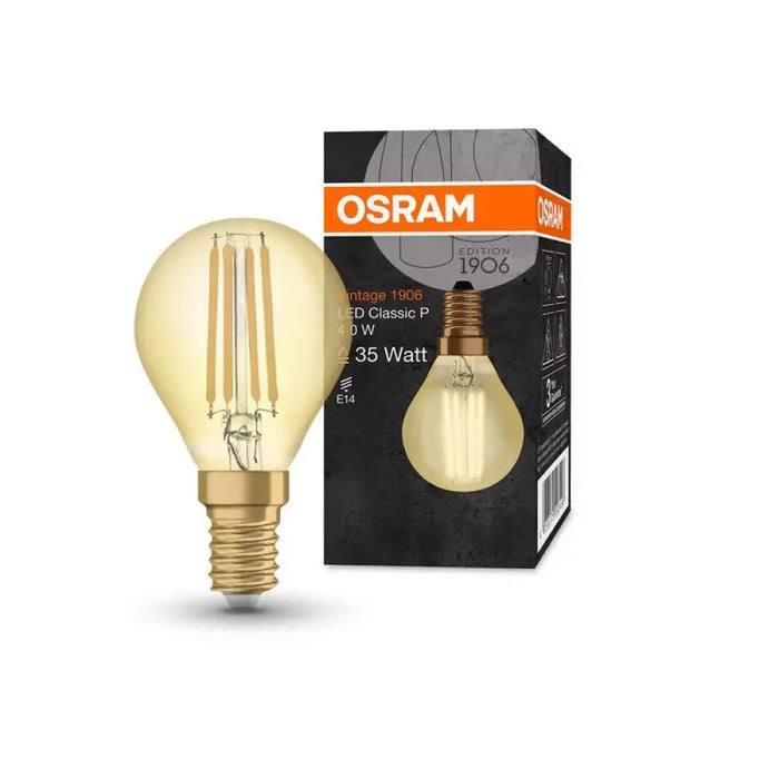 LED ЛАМПА VINTAGE 1906 LED CL P FIL GOLD 35 4W/825 E14