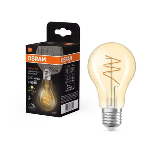 LED ЛАМПА VINTAGE 1906 CLA60 DIM GOLD 40 4.9W/927 E27