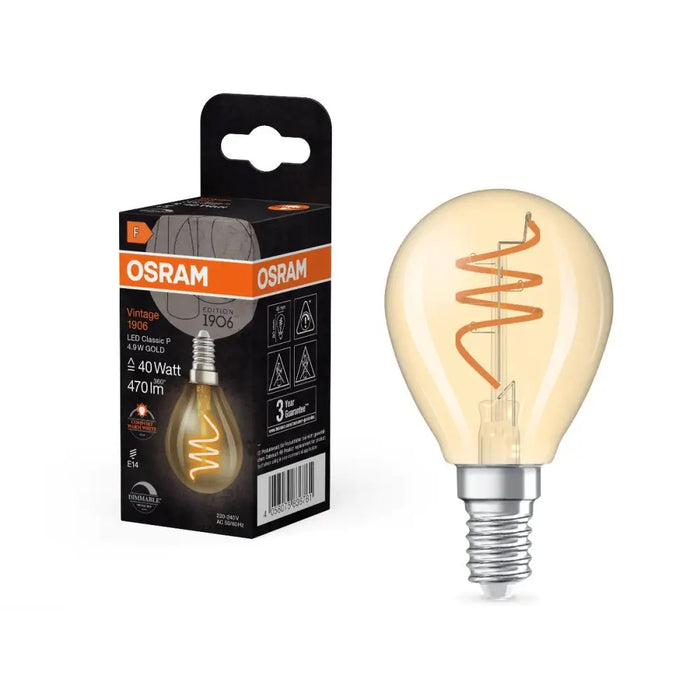 LED ЛАМПА VINTAGE PEARL GOLD40 DIM E14