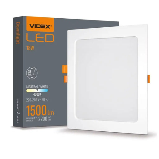 LED LAMPA VLE-DLBS-184 DOWNLIGHT SQ 18W/4K/WH VIDEX