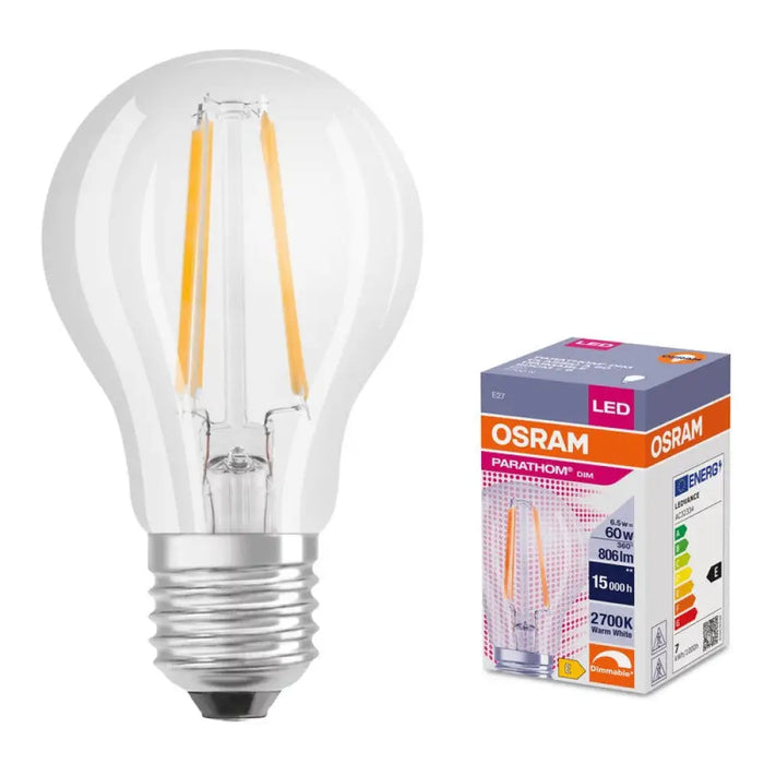 LED ЛАМПА PARATHOM DIM CLA FIL 60 DIM 7W/827 E27 LEDVANCE