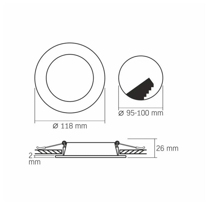 LED ЛАМПА VLE-DLBR-064 DOWNLIGHT RD 6W/4K/WH VIDEX