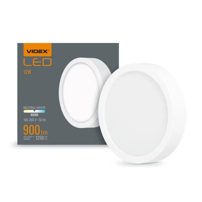 LED ЛАМПА VLE-DLRS-124 SURFACE FRAME RD 12W/4K/WH VIDEX