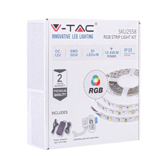 LED ЛЕНТА КОМПЛЕКТ 7/10W 60/5M IP20 RGB V-TAC