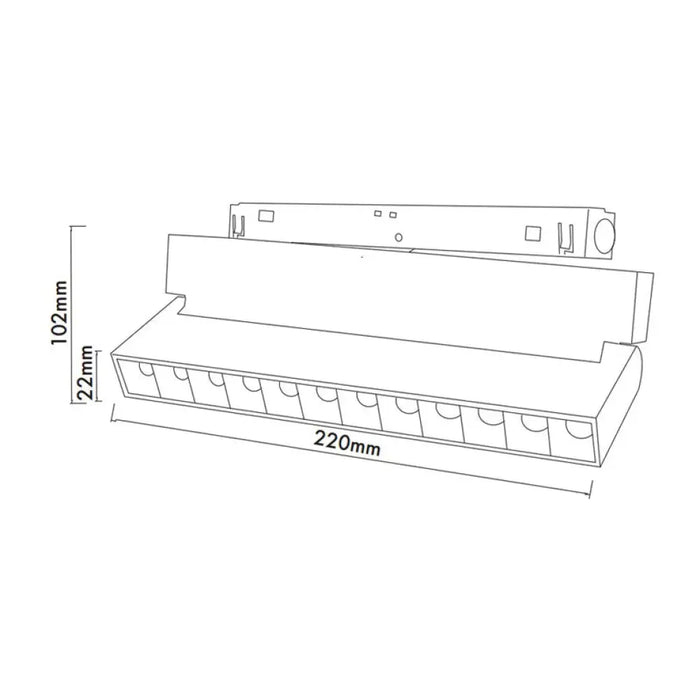 LED ЛИНЕЕН СПОТ 12W 4000K 22CM ЗА МАГНИТНО-РЕЛСОВ М-Ж ЧЕРЕН