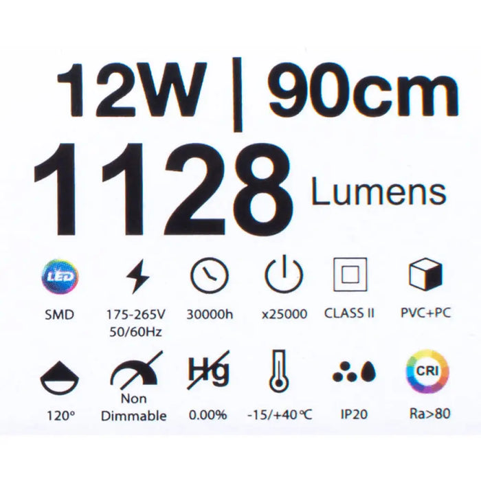 LED ЛИНЕЙНО ТЯЛО 12W 6000K 87CM С КЛЮЧ И КАБЕЛ С ЩЕПСЕЛ