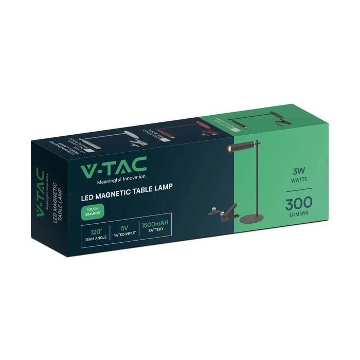 LED НАСТОЛНА ЛАМПА 4000K МАГНИТНА ЧЕРНА V-TAC