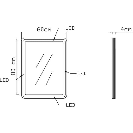 LED ОГЛЕДАЛО ЗА БАНЯ 60X80 VICARD ЛИСАБОН