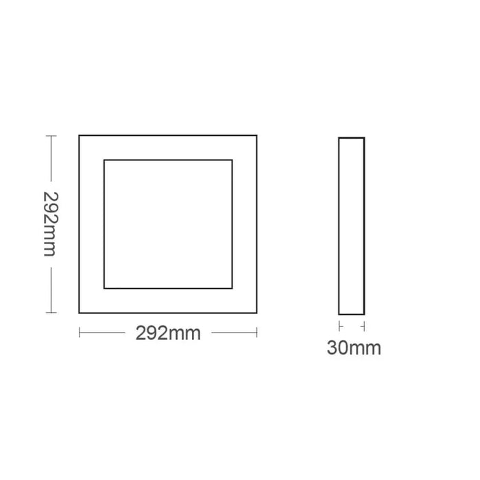 LED ПАНЕЛ КВАДРАТ 24W 6000K 2640LM 292X292ММ ВЪНШЕН VITO