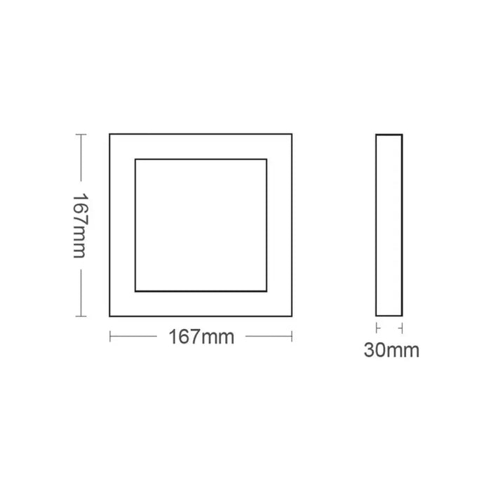 LED ПАНЕЛ КВАДРАТ 12W 4000K 1320LM 167X167ММ ВЪНШЕН VITO