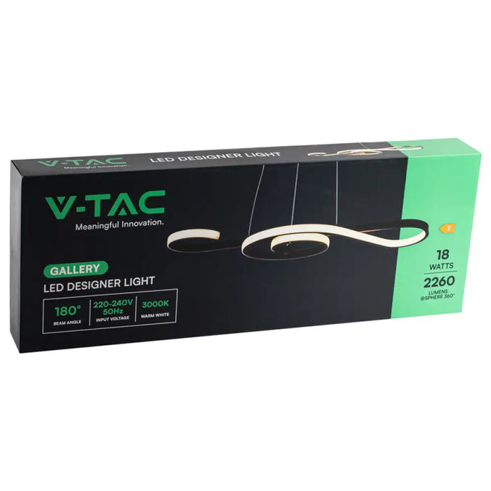 LED ПЕНДЕЛ 18W 3000K ЧЕРЕН V-TAC