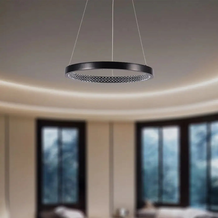 LED ПЕНДЕЛ 19W 4000K 40CM КРИСТАЛ ЧЕРЕН V-TAC