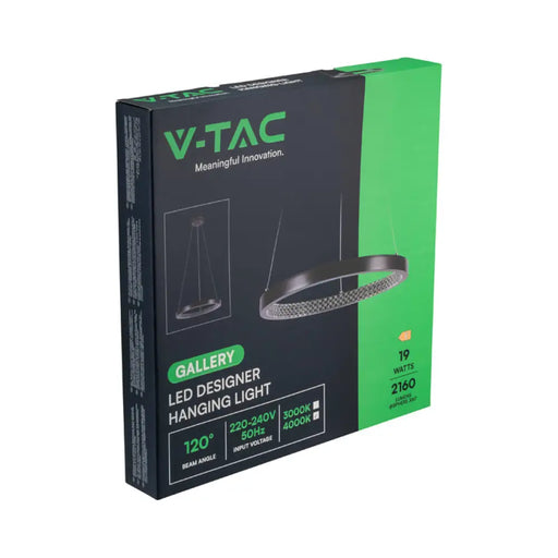 LED ПЕНДЕЛ 19W 4000K 40CM КРИСТАЛ ЧЕРЕН V-TAC