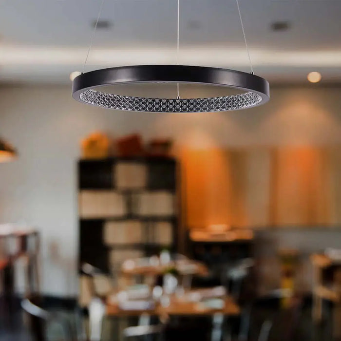 LED ПЕНДЕЛ 19W 4000K 40CM КРИСТАЛ ЧЕРЕН V-TAC