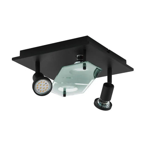 LED ПЛАФОН 4XGU10 4X3W ЧЕРНО/ЧЕРНО- ПРОЗРАЧНО EGLO CABO 2