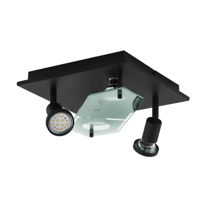 LED ПЛАФОН 4XGU10 4X3W ЧЕРНО/ЧЕРНО- ПРОЗРАЧНО EGLO CABO 2